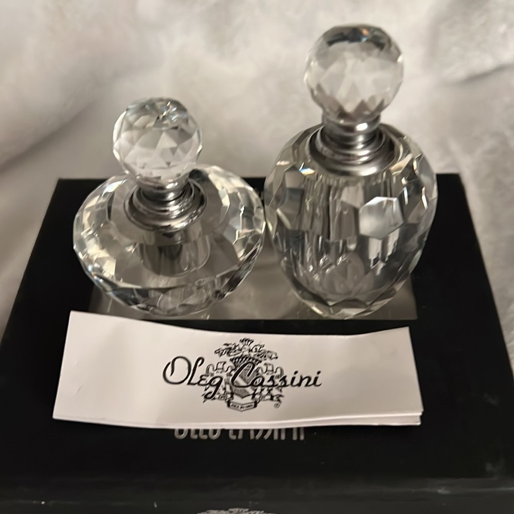 NIB Oleg Cassini Crystal Perfume Bottles